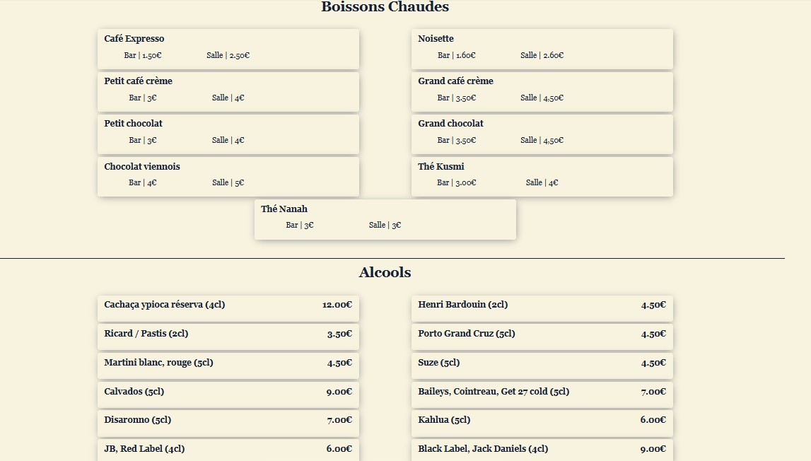 LES MAH-BOULES menu 3