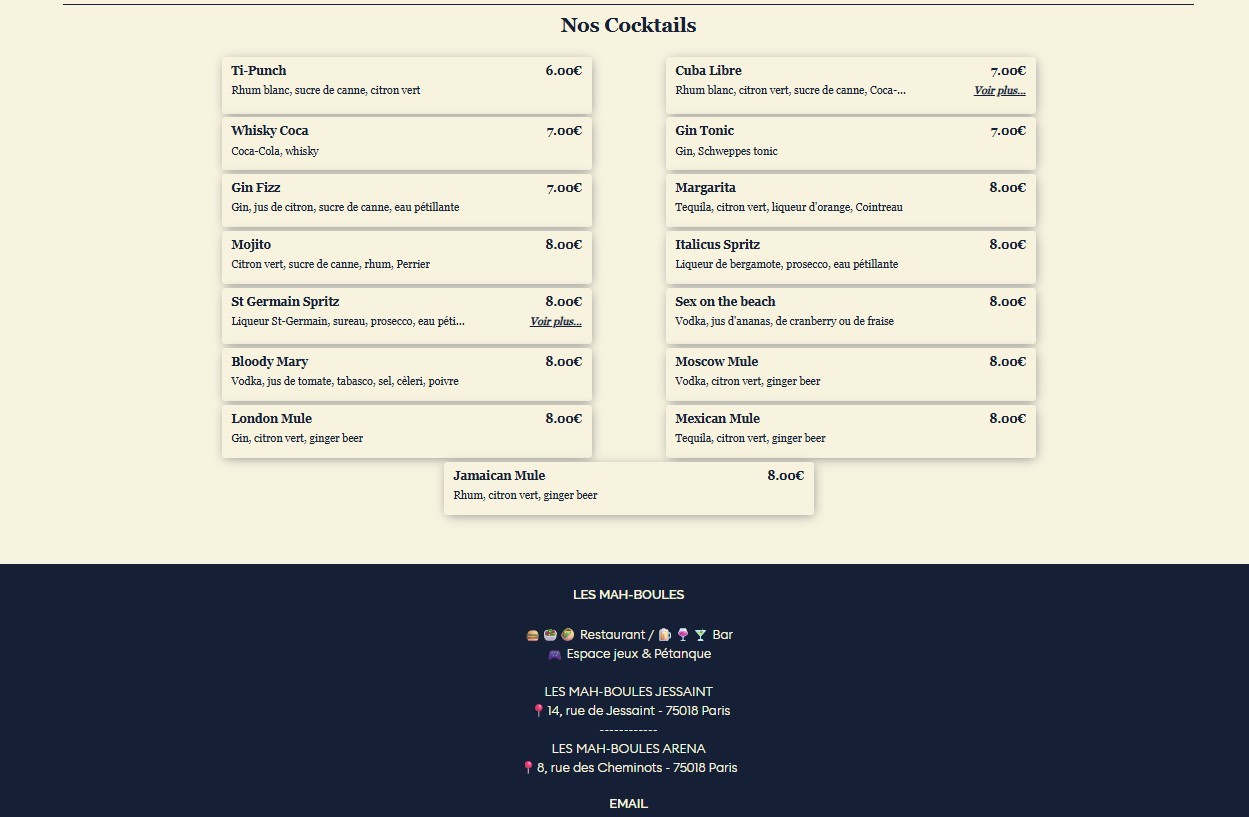 LES MAH-BOULES menu 4