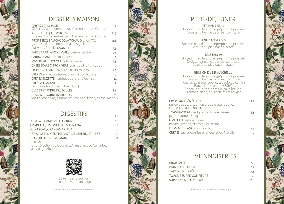 BRASSERIE LE TAMBOUR menu 2