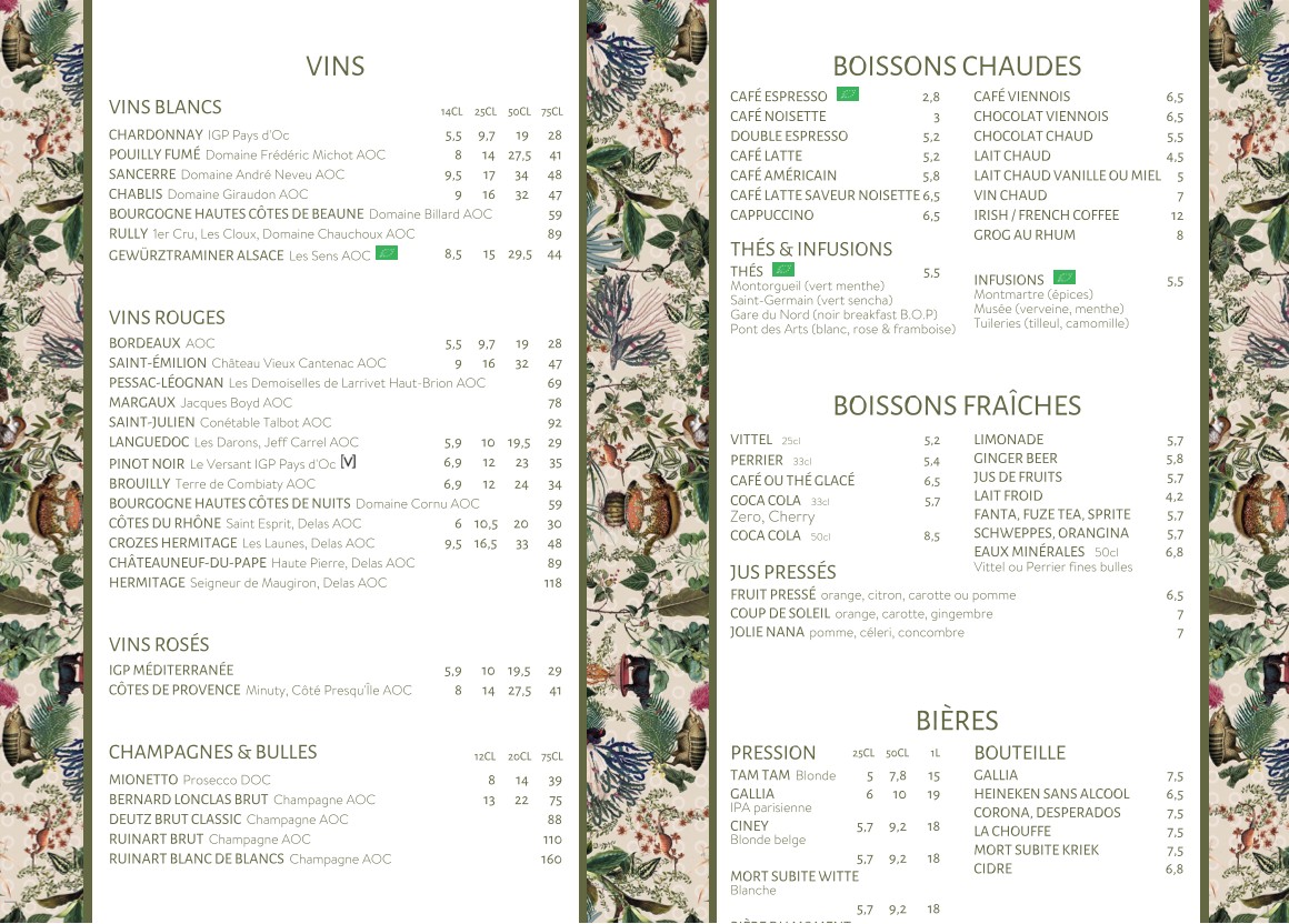 BRASSERIE LE TAMBOUR menu 4
