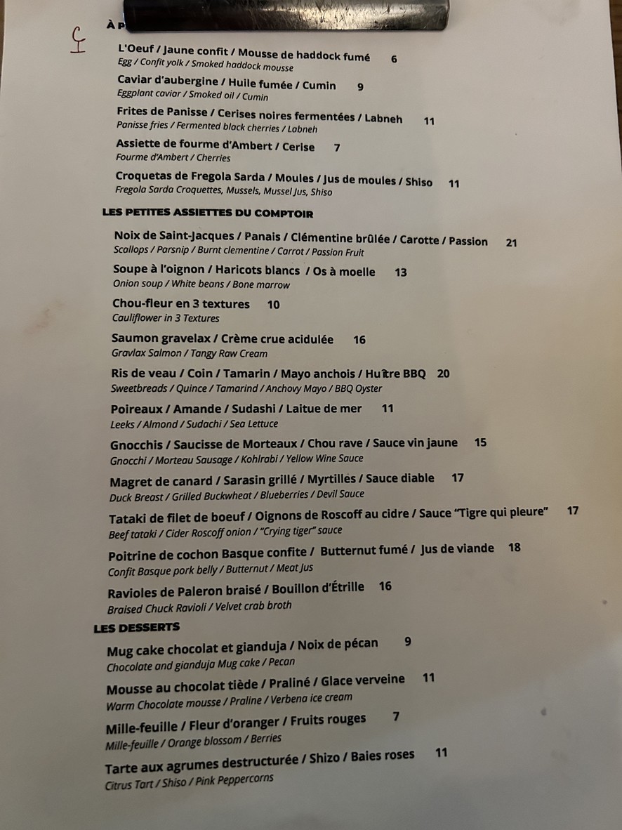 Le comptoir de la traboule menu 1