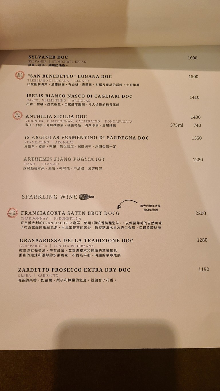 Parko Parco Niú Dù Bāo Yìdàlì Cān Jiǔguǎn menu 3