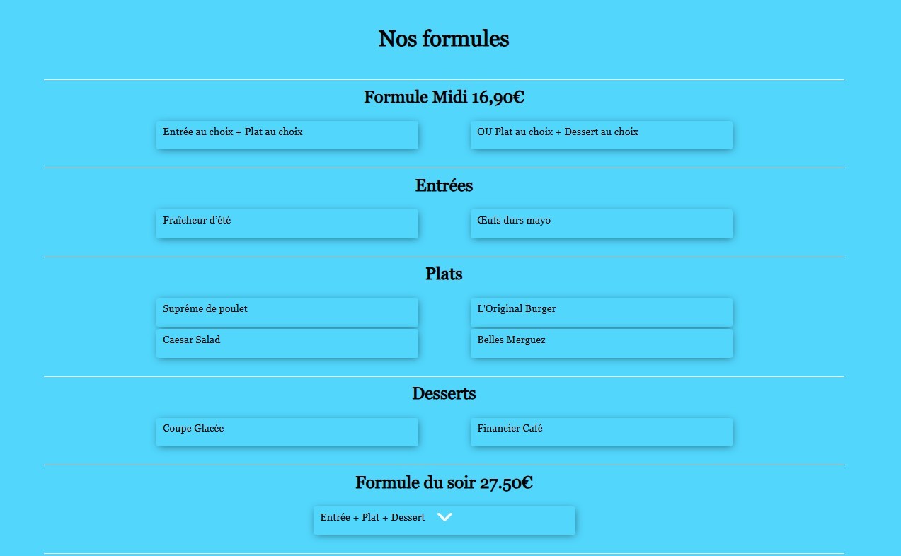 Sur la Braise menu 1