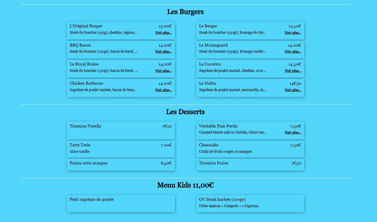 Sur la Braise menu 3