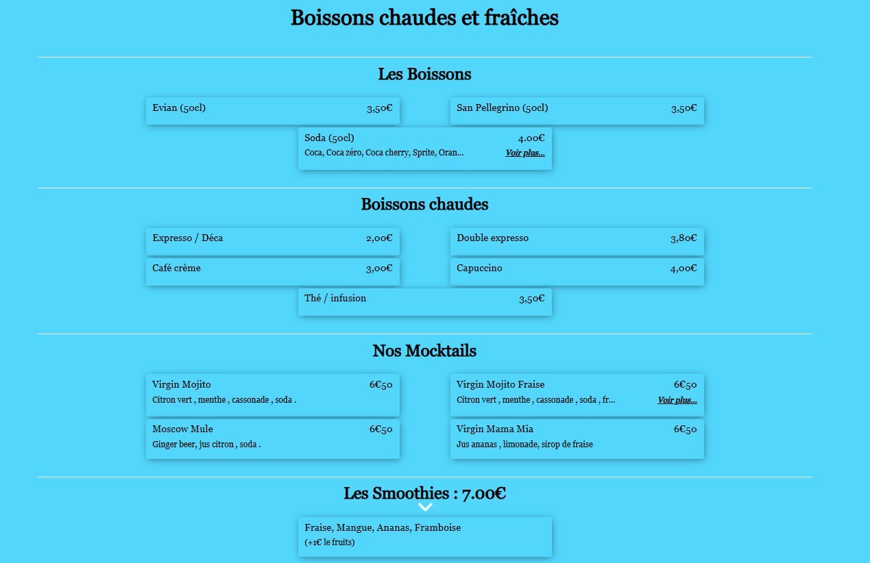 Sur la Braise menu 4
