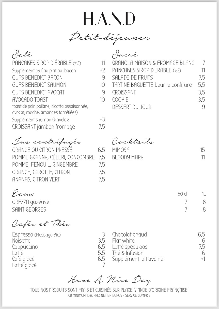 H.A.N.D | Have A Nice Day menu 1