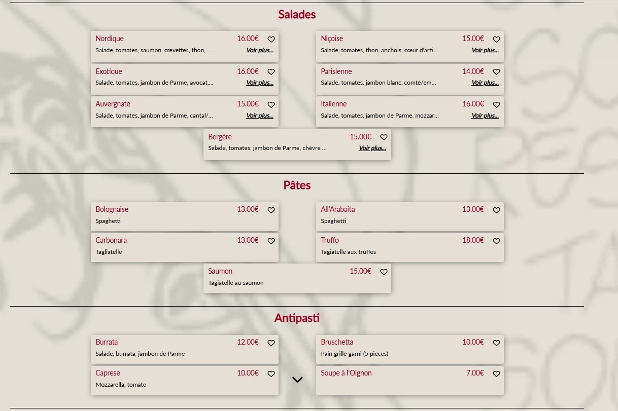 Le Declic menu 2