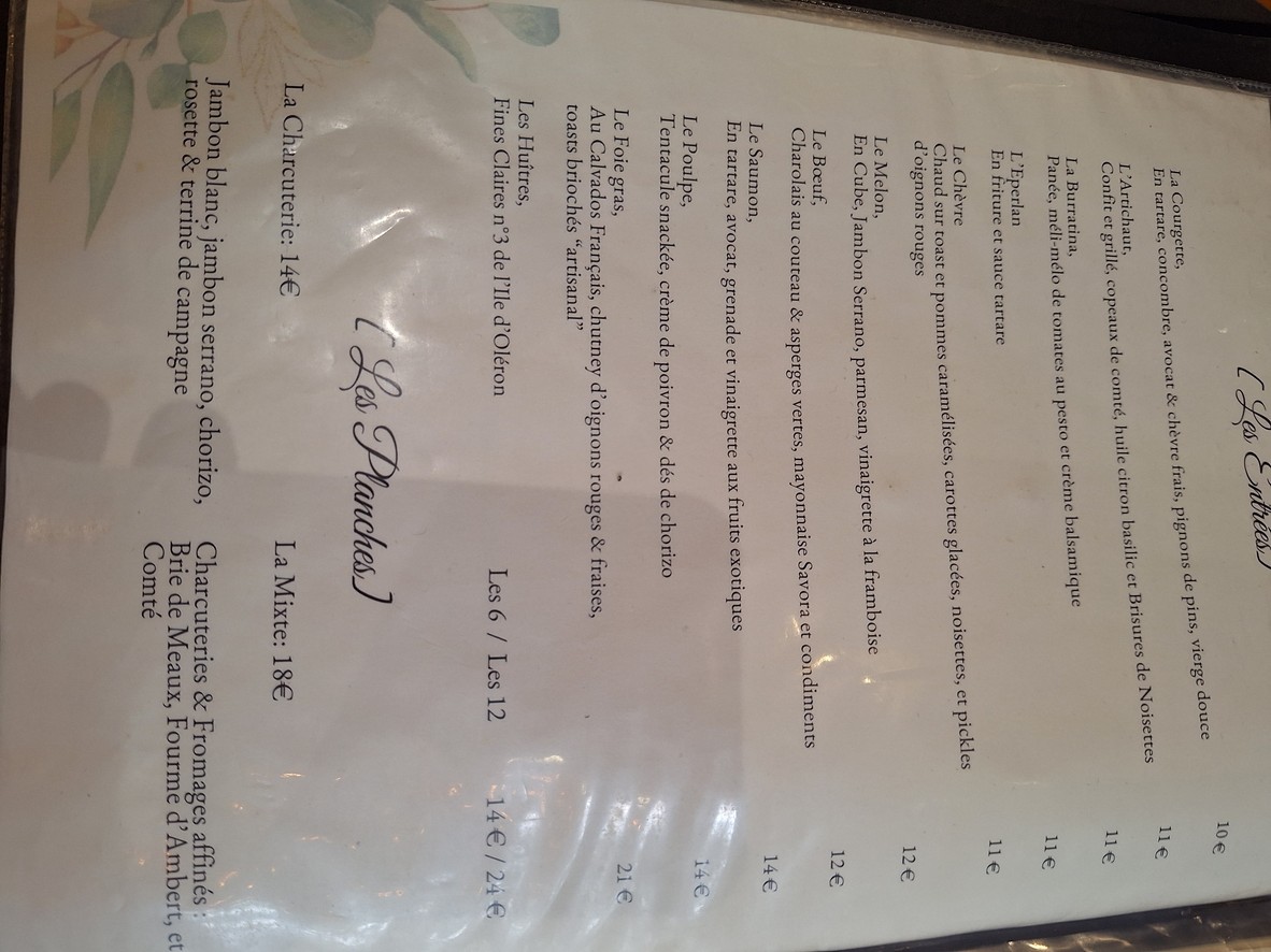 لو فاوبورغ إنجين-ليه-بان menu 2