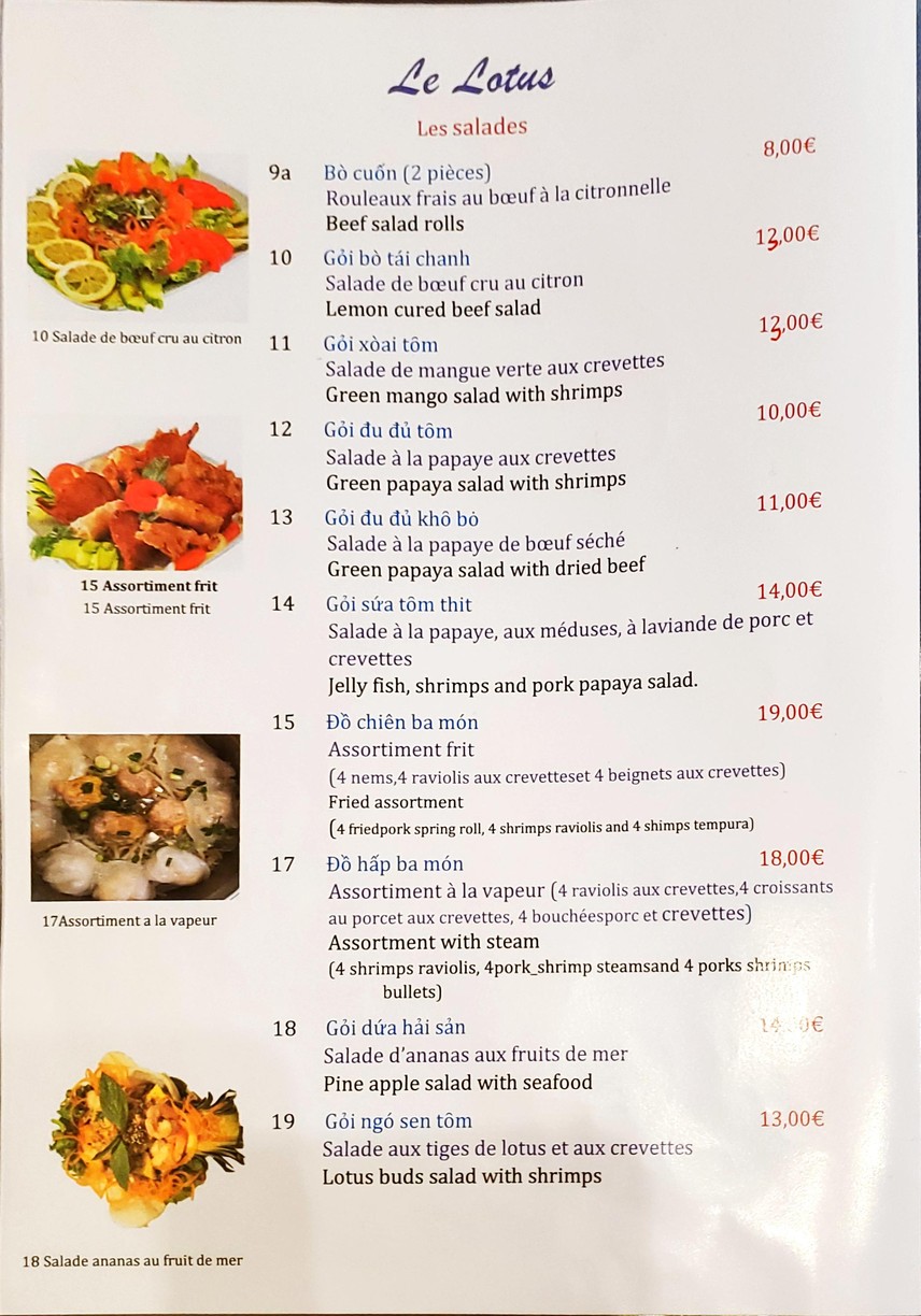 Le Lotus menu 1