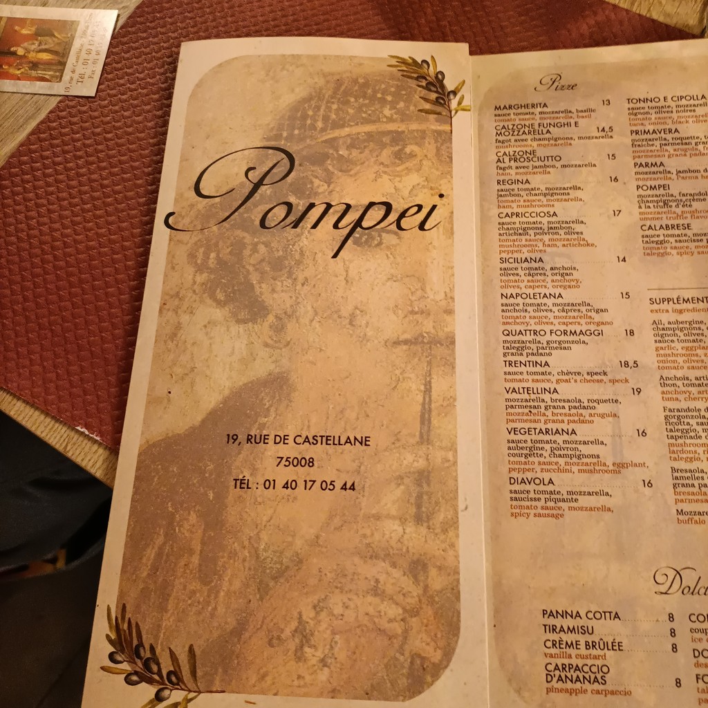 Restaurante Pompei menu 1