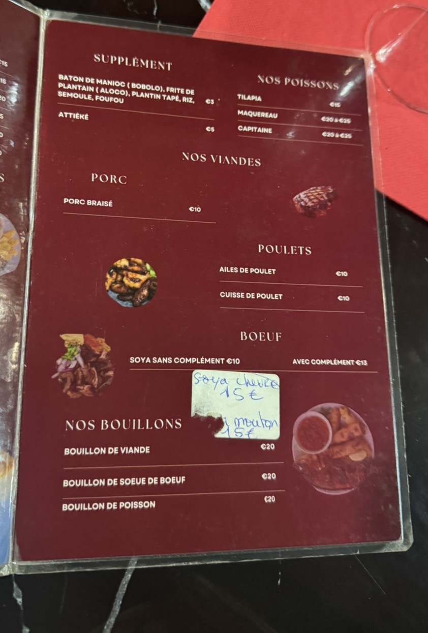 Restaurant Le Prince menu 2