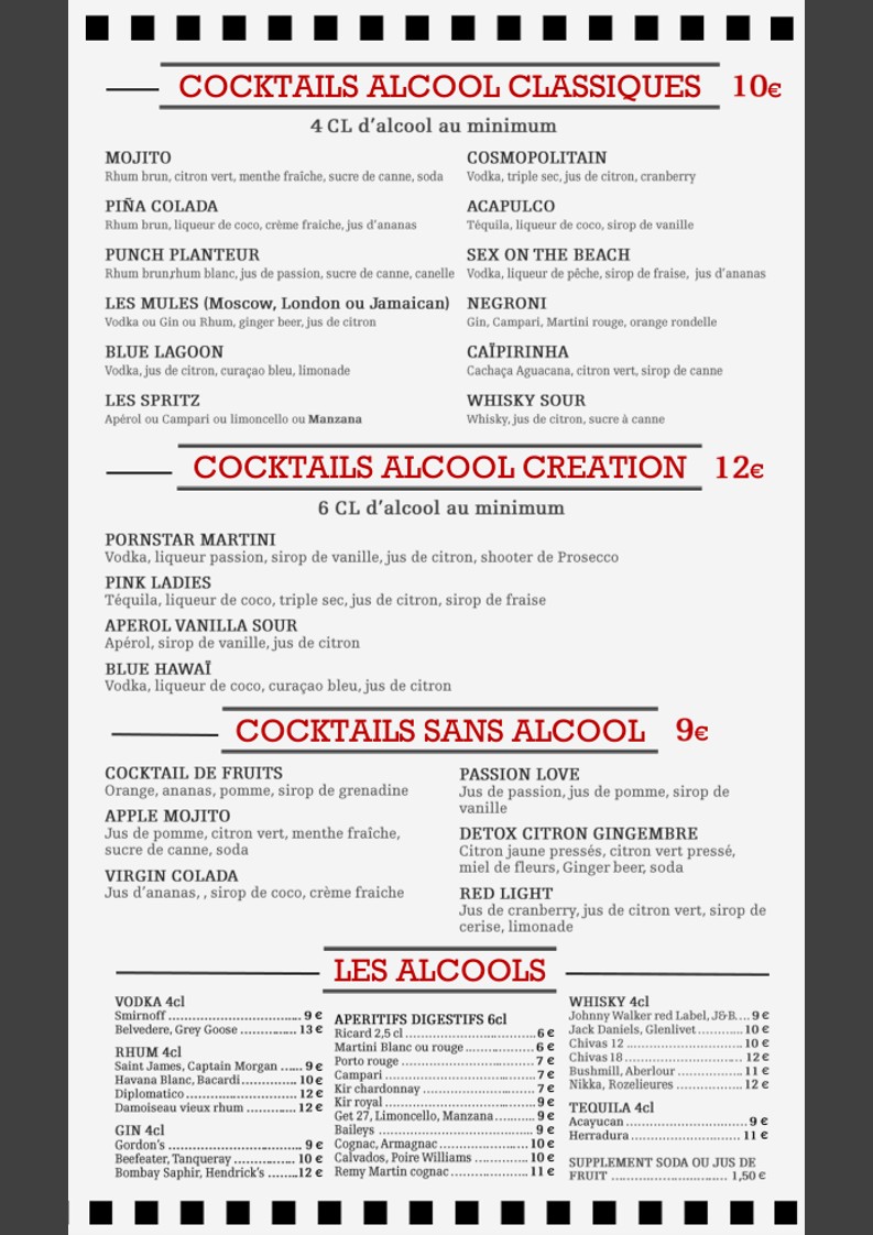 Pub La Station Paris – Restaurant, Bar & Soirées Karaoké menu 4