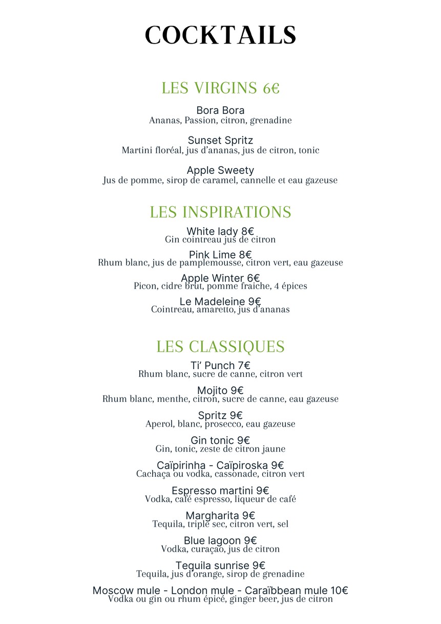 Relay Resto Pantin menu 2