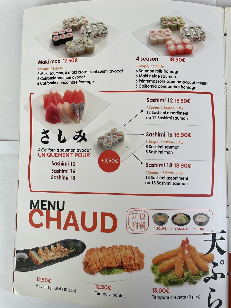 Top Sushi menu 3