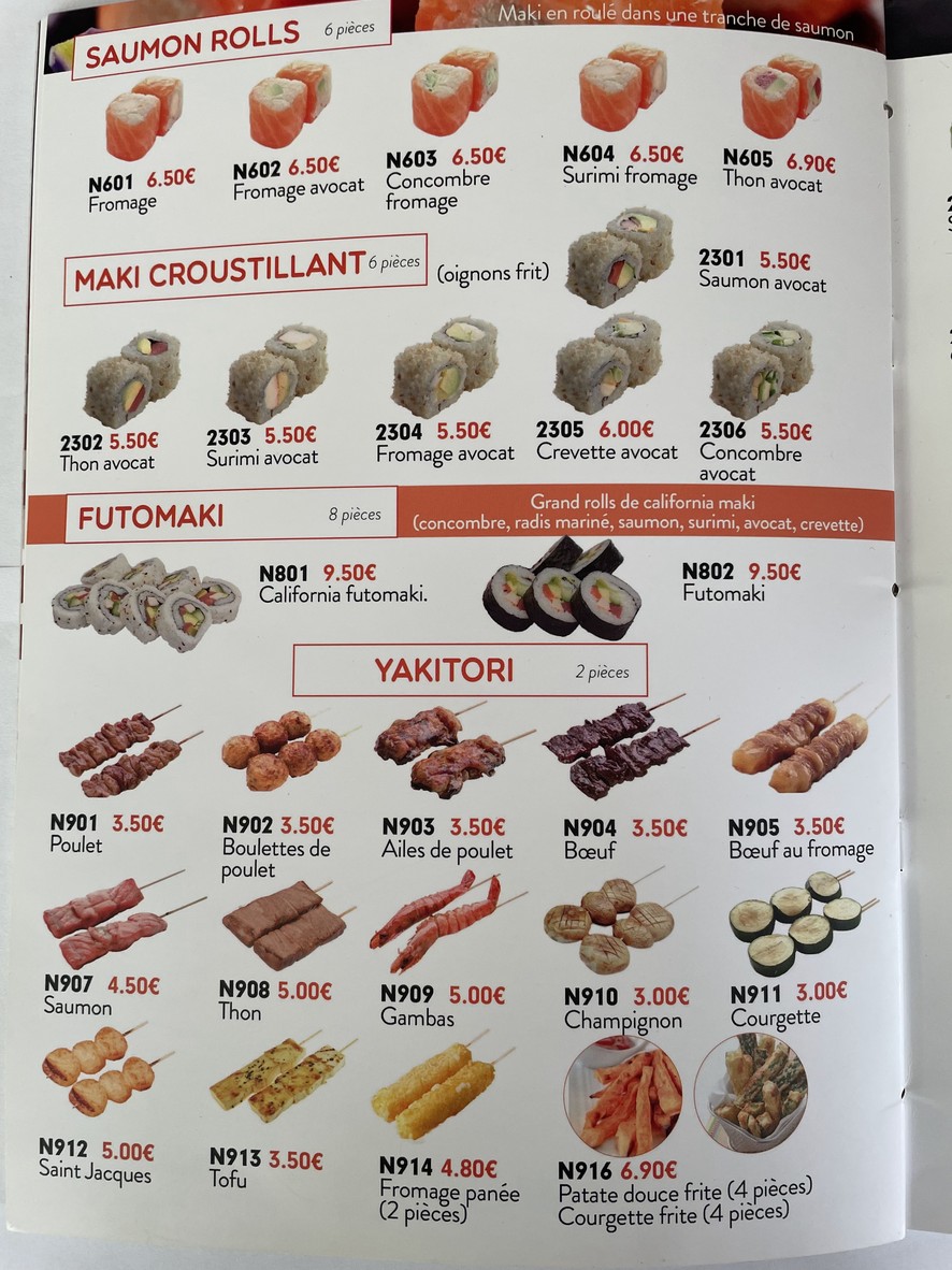 Top Sushi menu 5