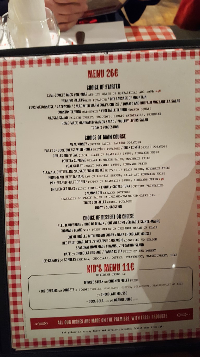 LE PETIT VILLIERS menu 2