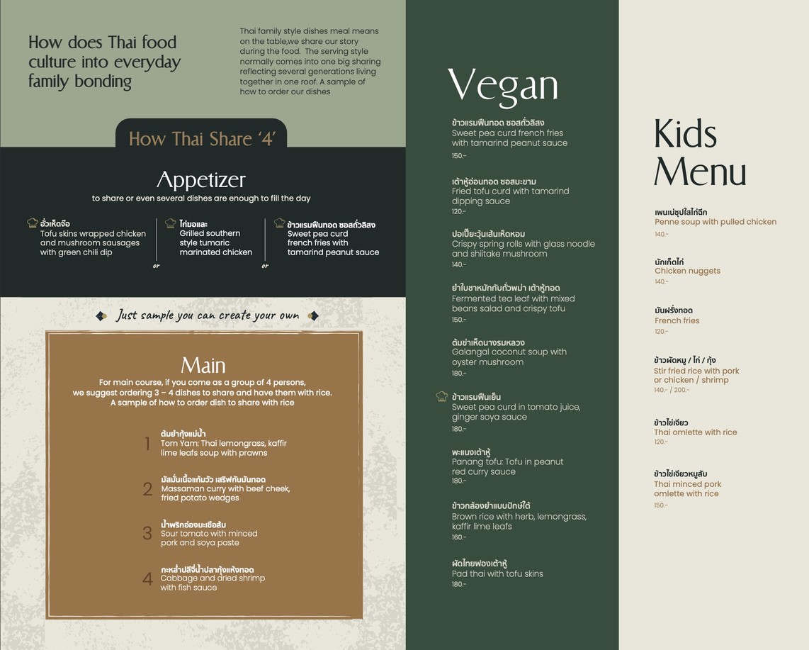 SIAM ORIGINS menu 1
