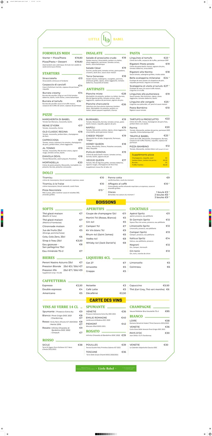 Little Babel menu 1