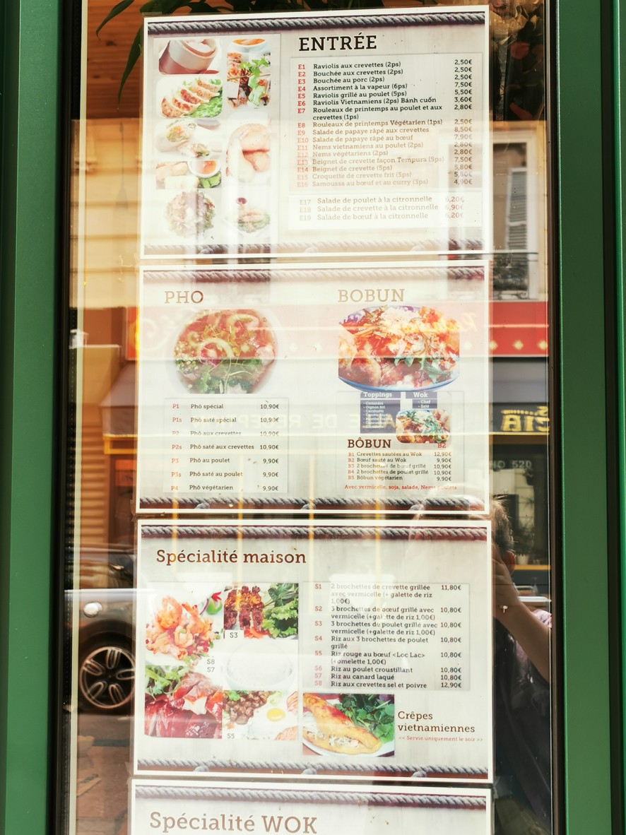 Au Bois d'Acacia menu 1