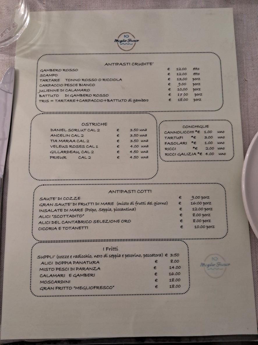 Meglio Fresco S.R.L. menu 1