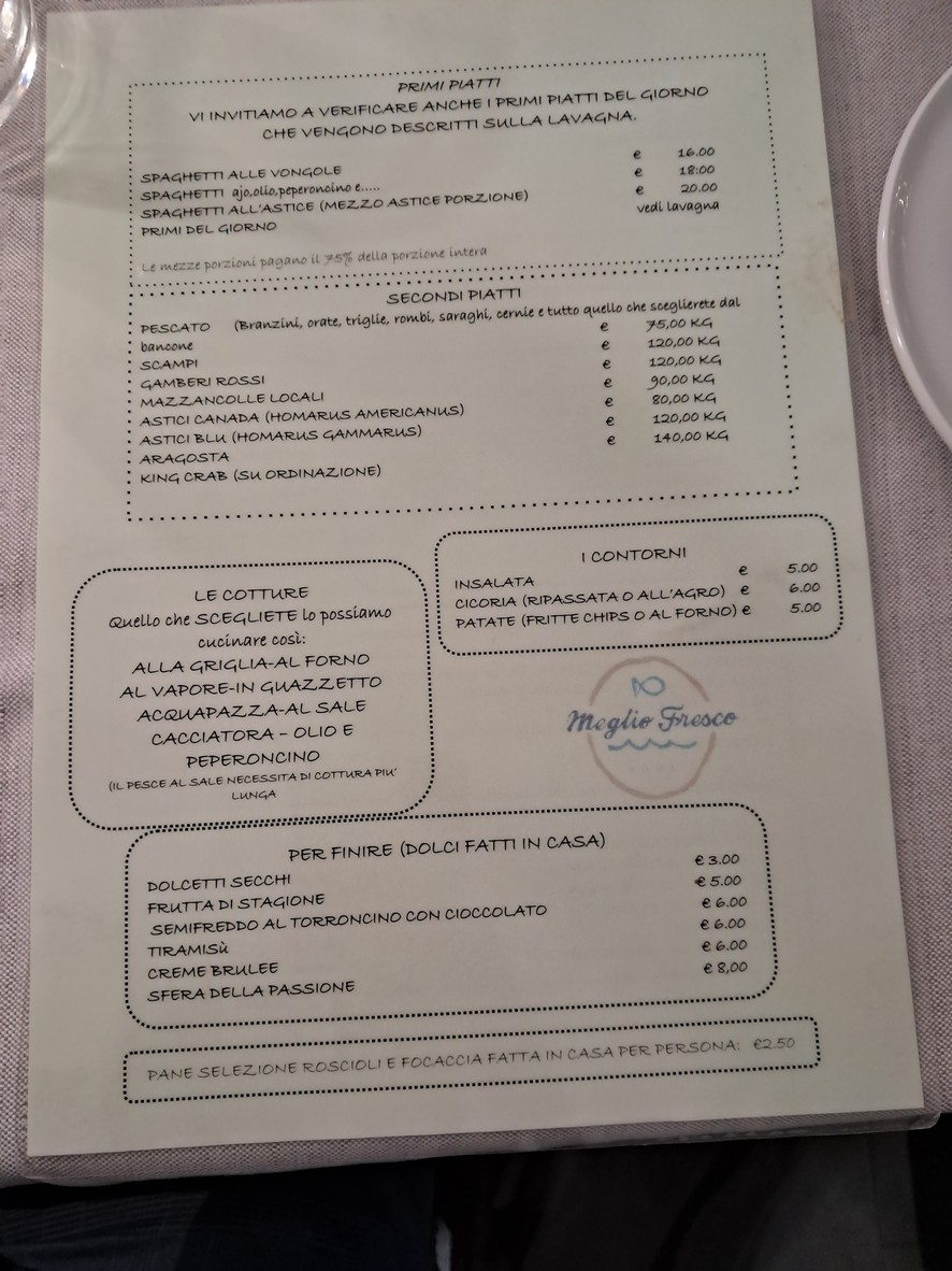 Meglio Fresco S.R.L. menu 2