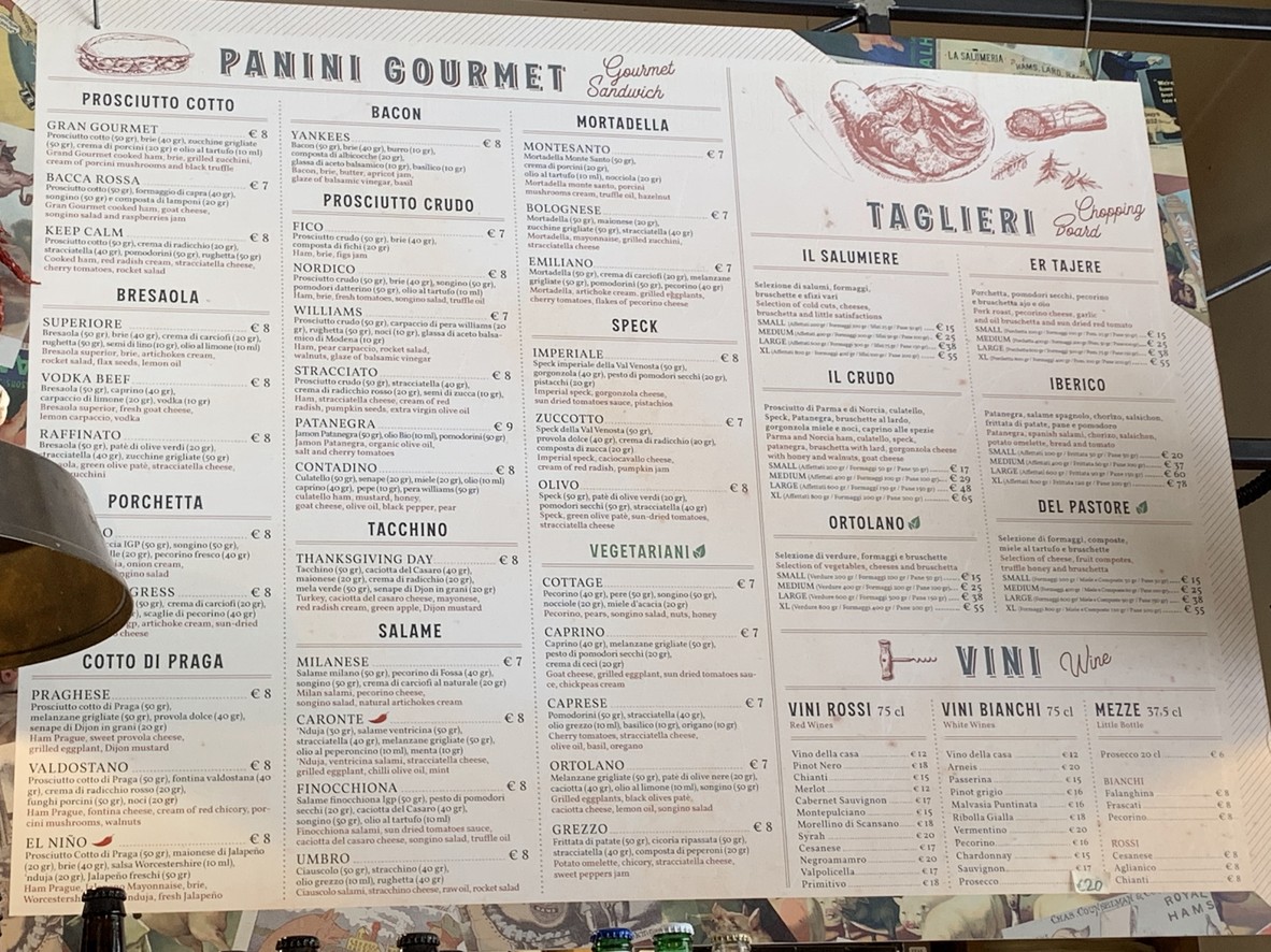 La Salumeria menu 1