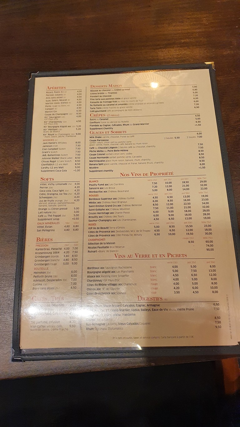 Le Drapeau de Vincennes menu 2