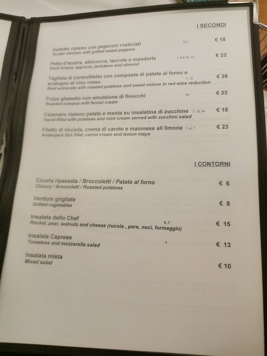 Osteria al 31 menu 3