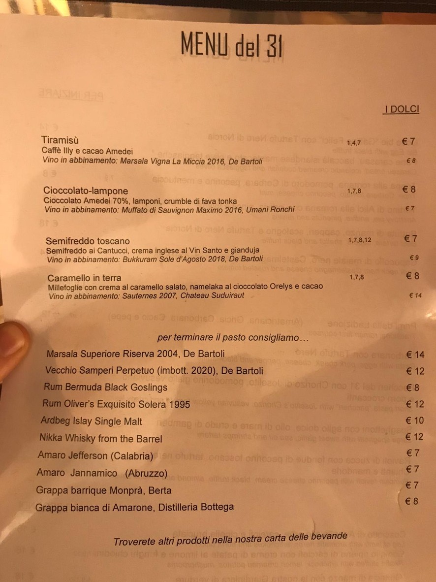 Osteria al 31 menu 6