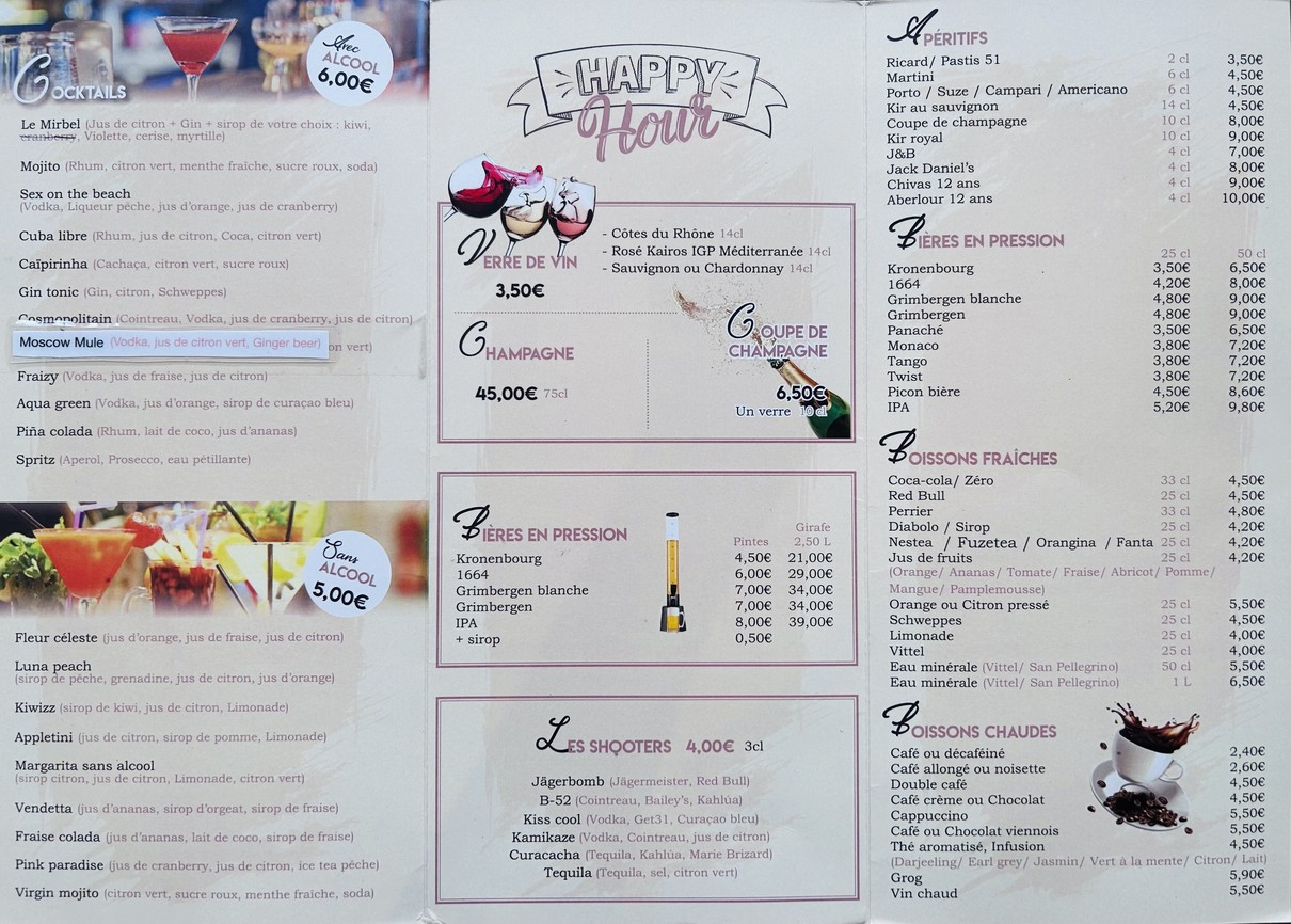 Le Mirbel menu 2