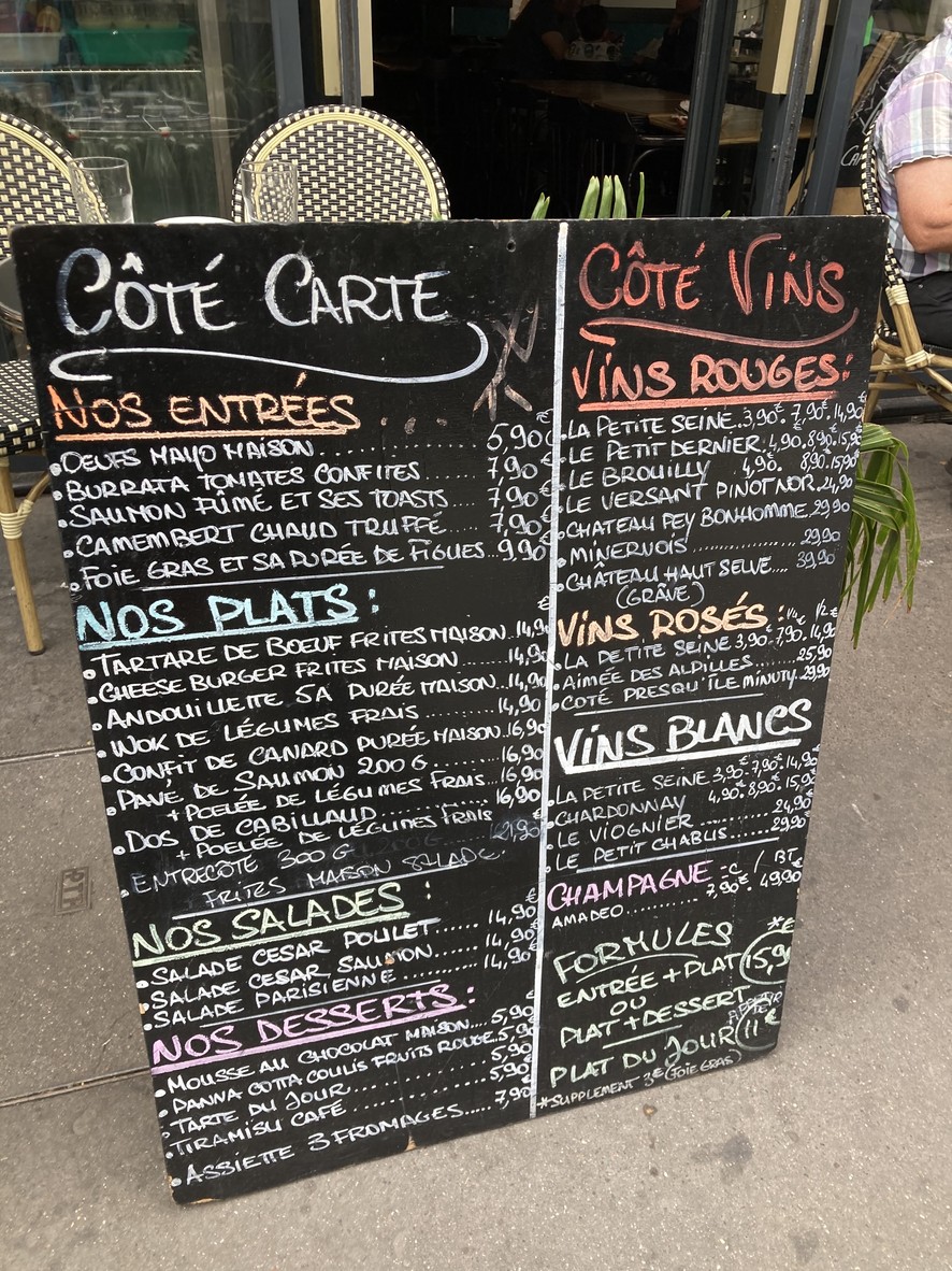 Odette & Charlus menu 1