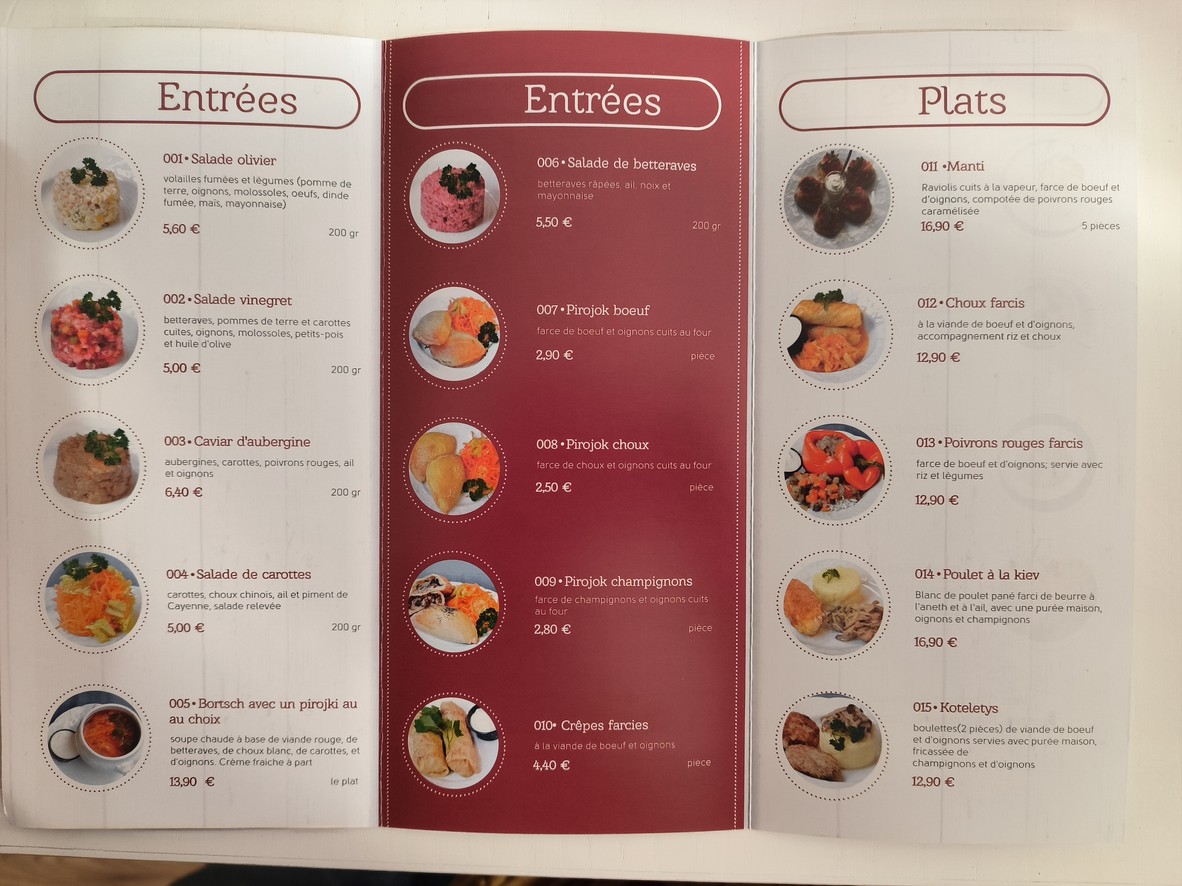 Chez Mademoiselle Paris 16 menu 2