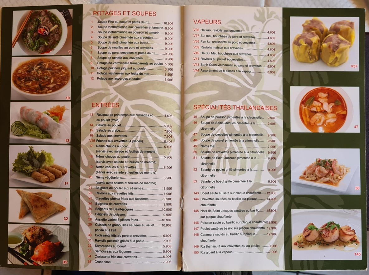 Le Petit Saïgon Suresnes menu 1