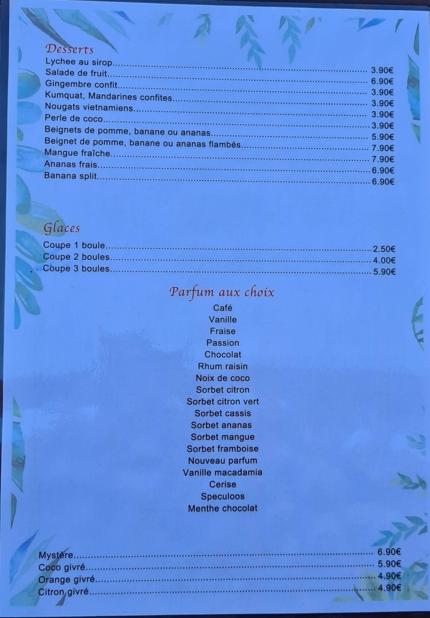 Le Petit Saïgon Suresnes menu 3