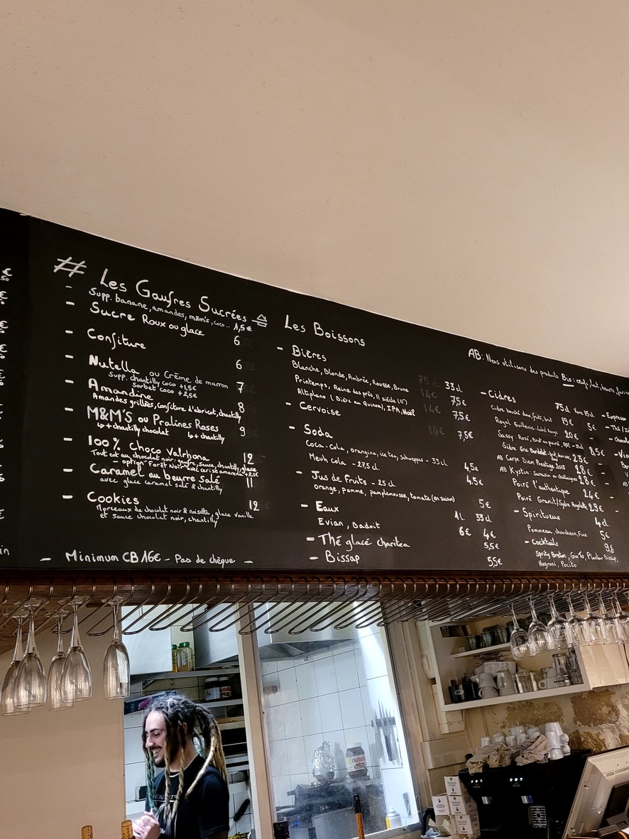 La Gaufrerie menu 3