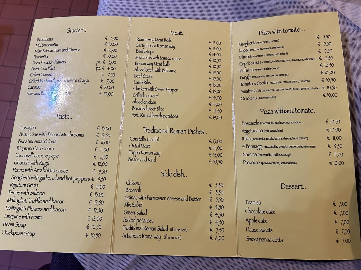 La Fraschetta Romanesca menu 1