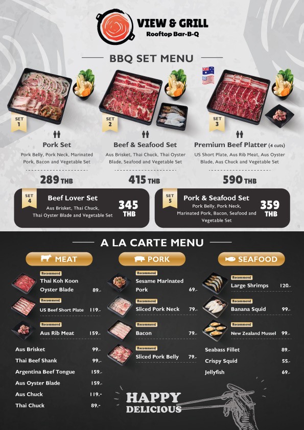 View & Grill Rooftop Bar-B-Q menu 1