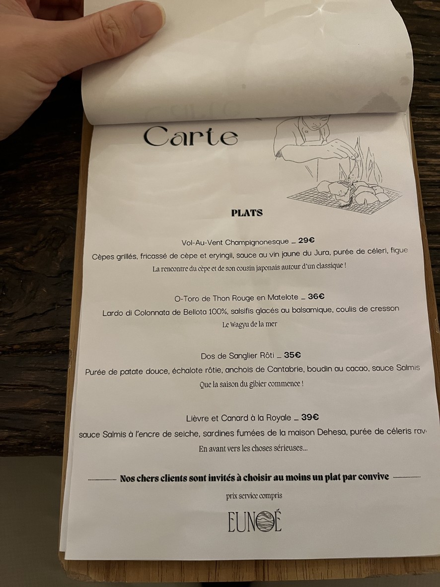 Eunoé menu 1