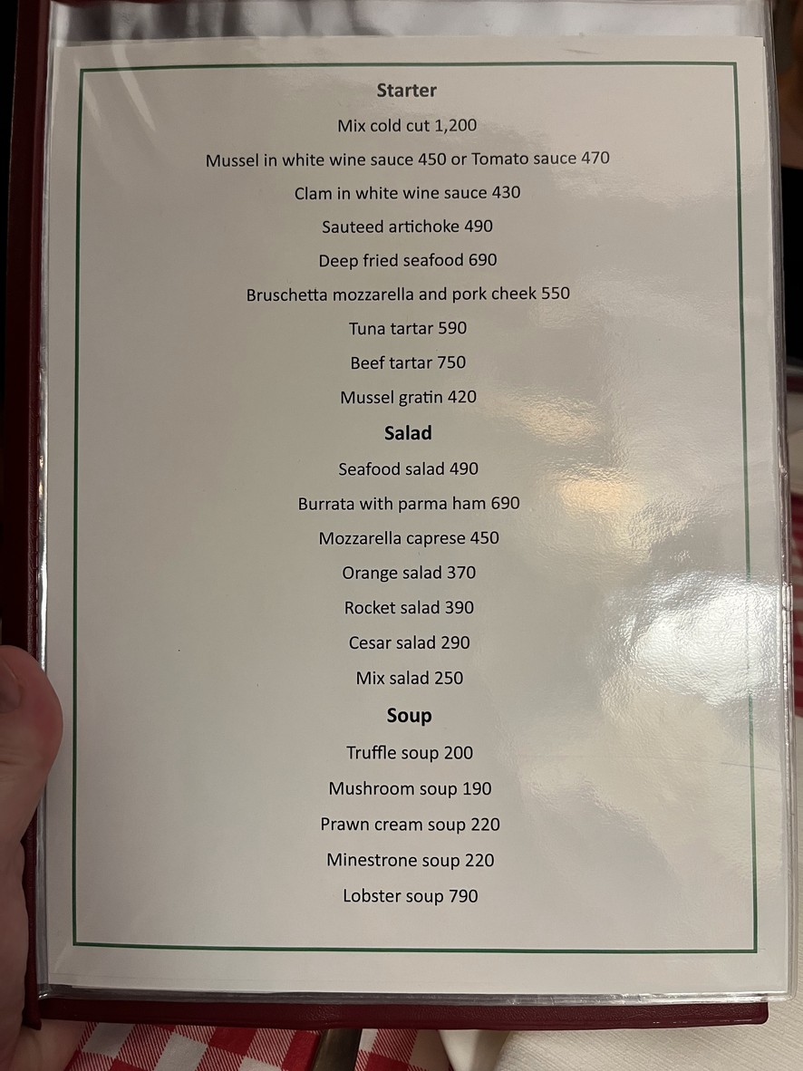 La Vela Pizza and Pasta Restaurant menu 1