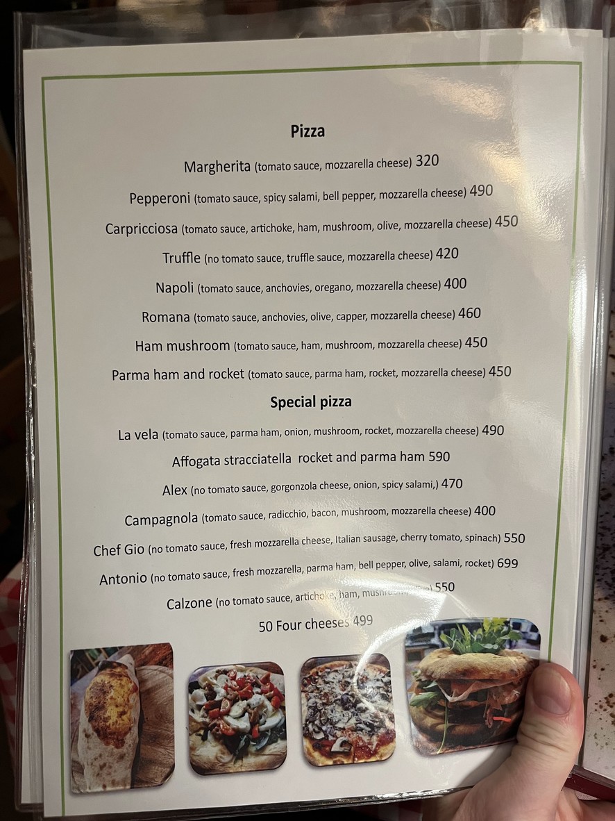 La Vela Pizza and Pasta Restaurant menu 2
