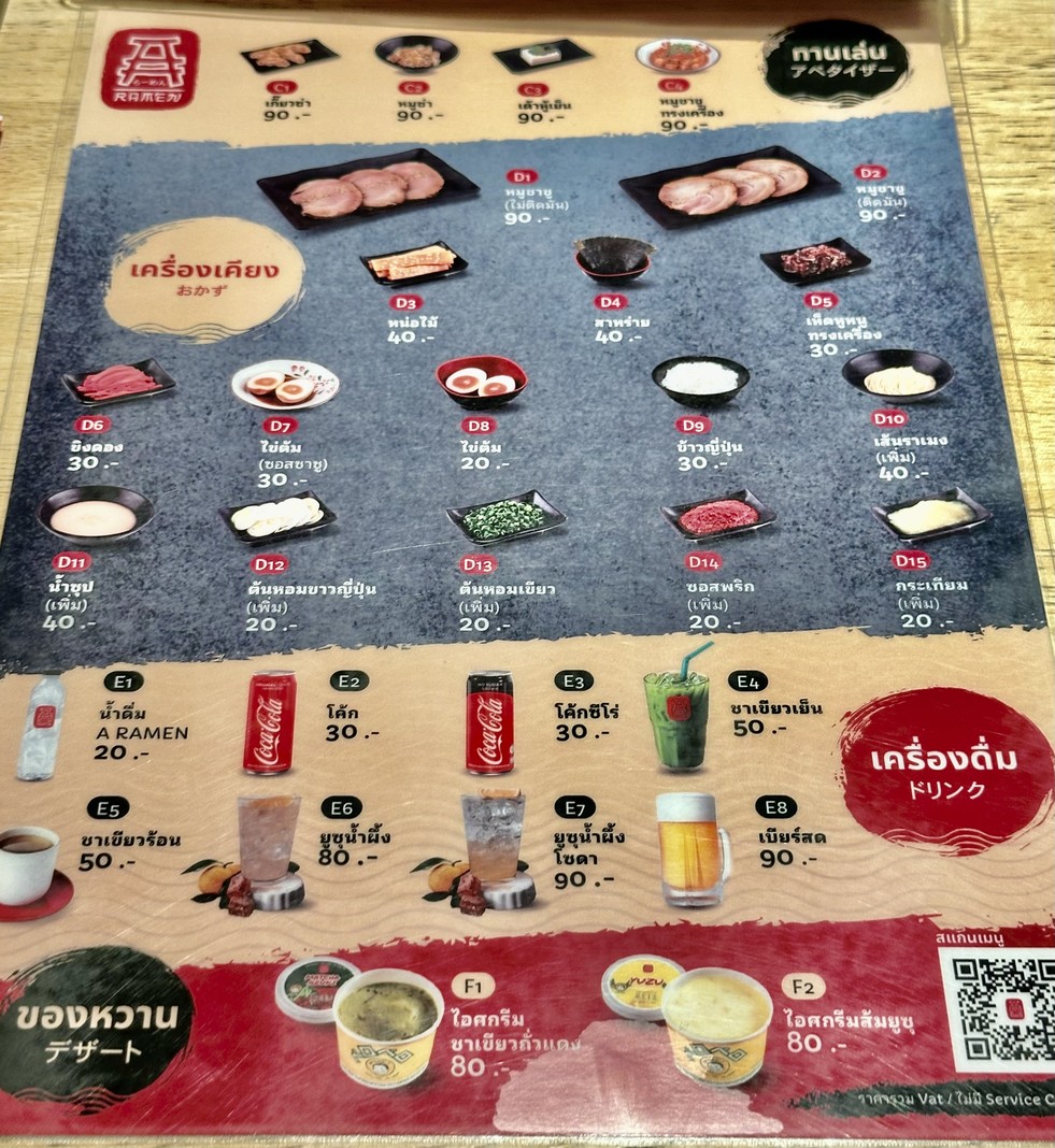 A Ramen menu 2