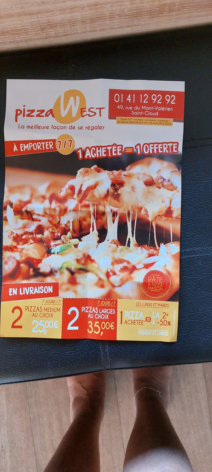 Pizza West. menu 1