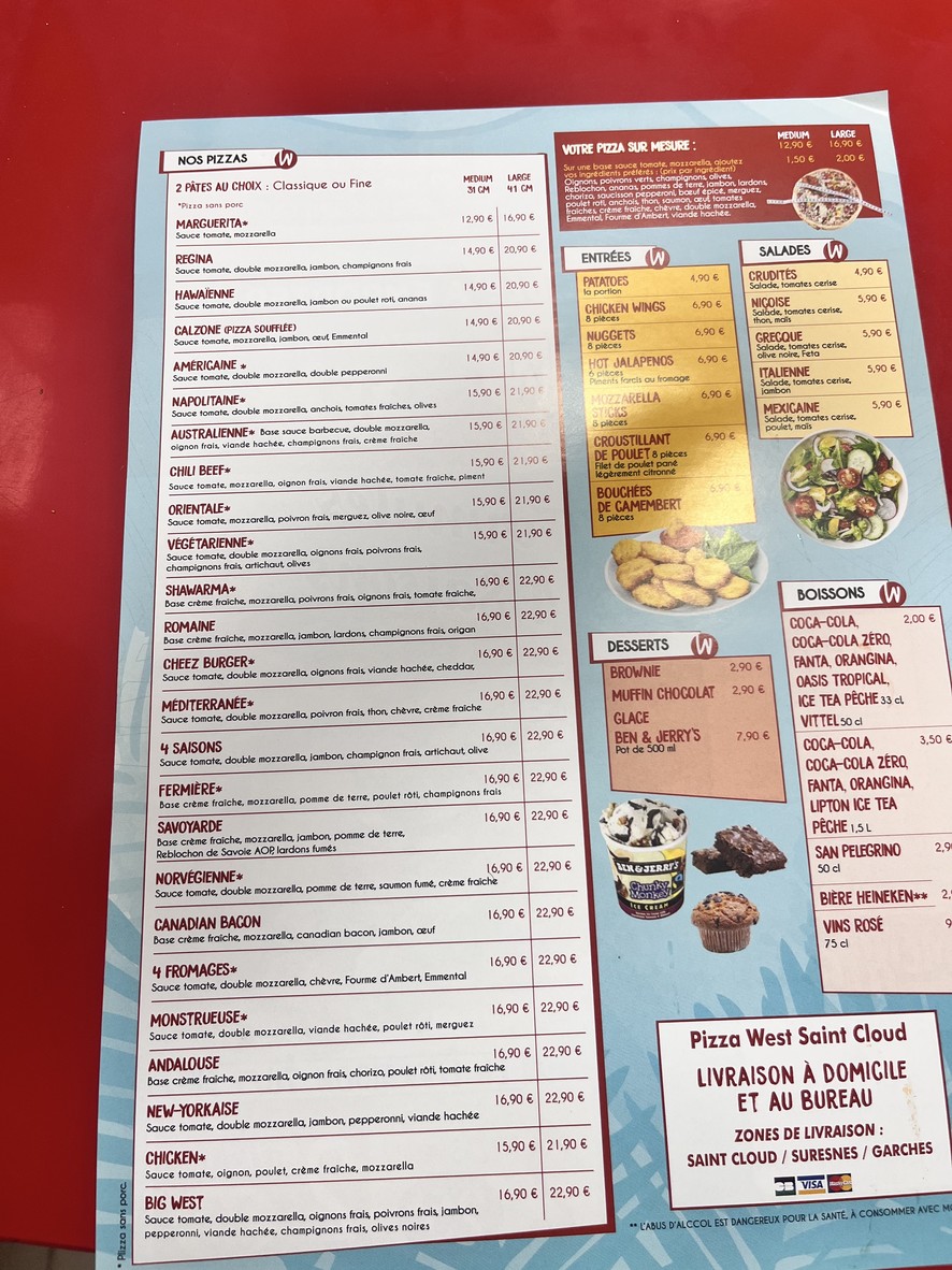 Pizza West. menu 2