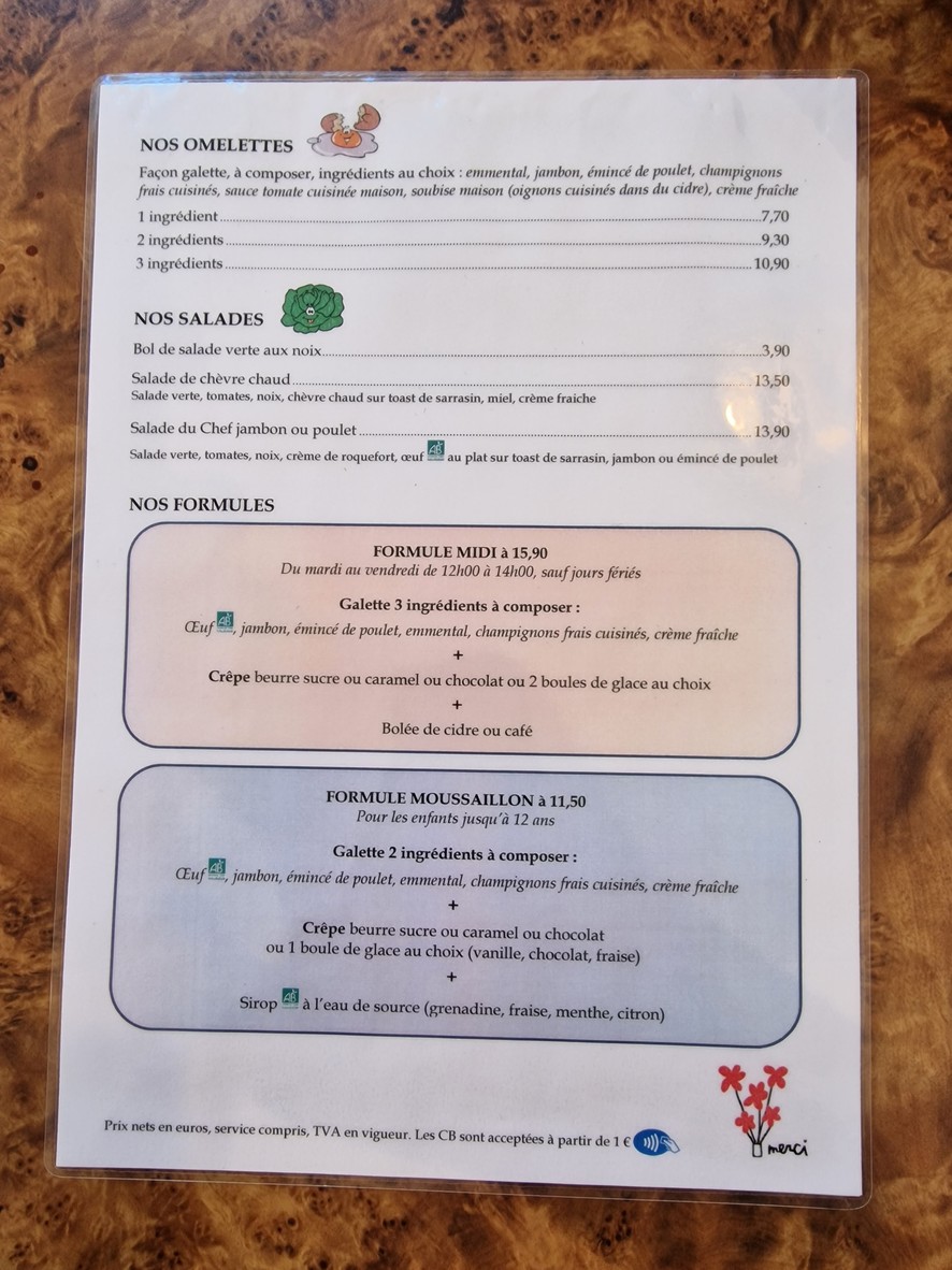 Crêperie Le Belem menu 2