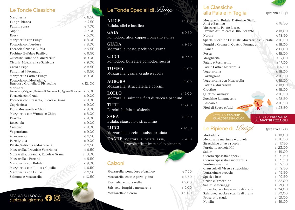 Pizza Luigi menu 2