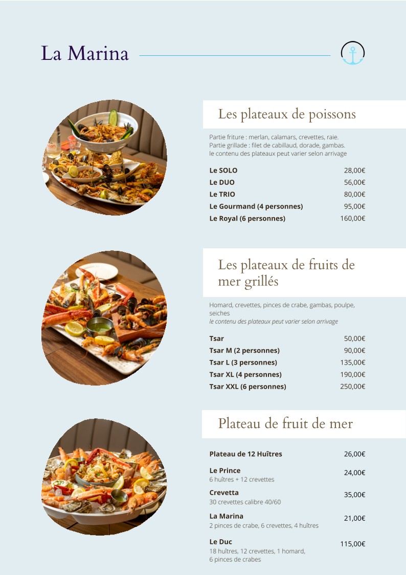 LA MARINA menu 3