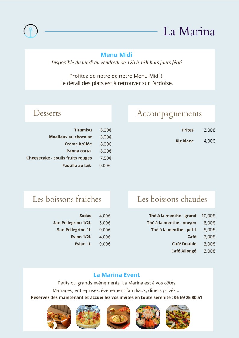 LA MARINA menu 5
