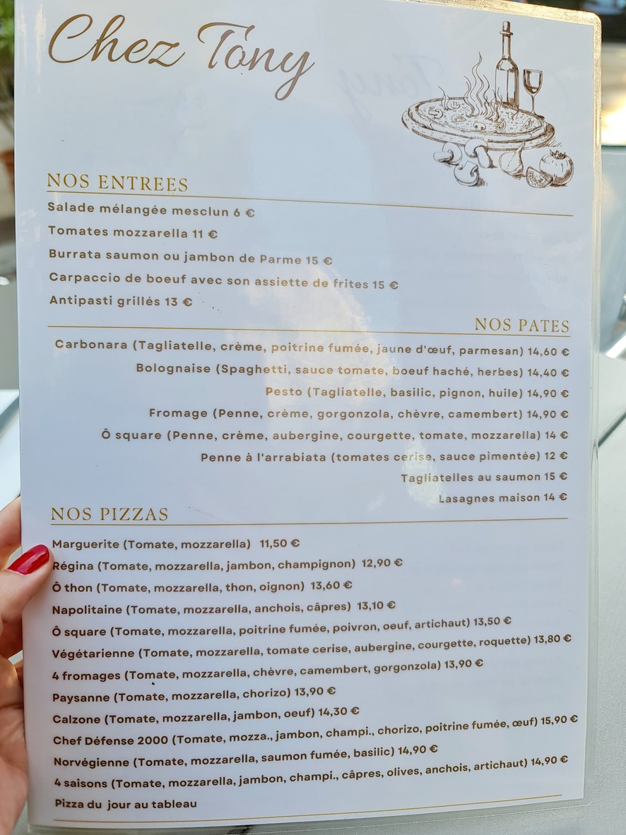Le Caruso menu 1