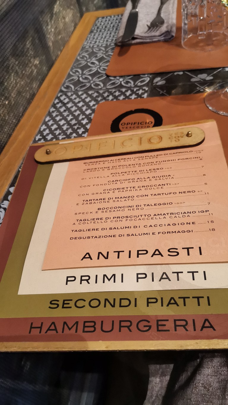 OPIFICIO VESCOVIO menu 1