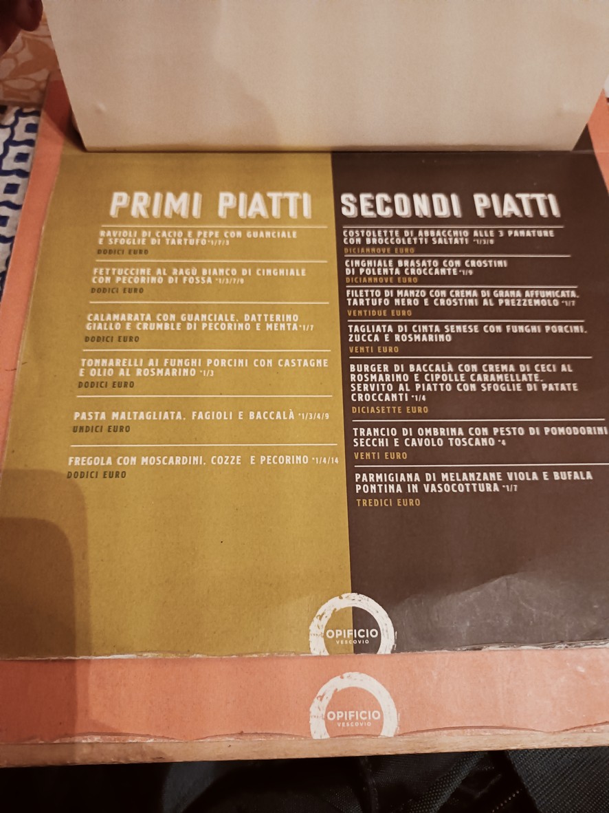 OPIFICIO VESCOVIO menu 3